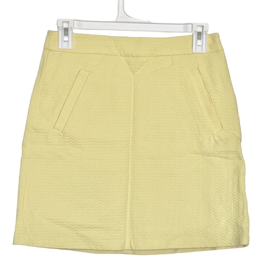The Limited Womens Skirt Textured Sz 0 Yellow Pastel Butter Yellow Preppy Easter